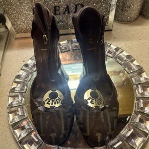 100% Authentic Fendi Wedges Shoes size 39 1/2